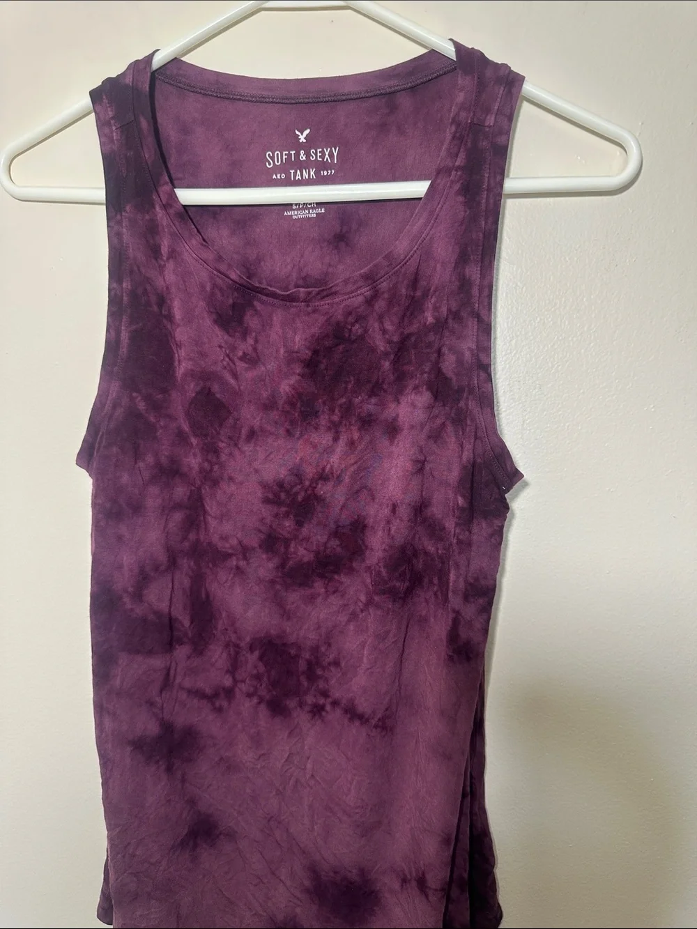 American Eagle Outfitters Purple Tie-Dye Sleeveless Tank